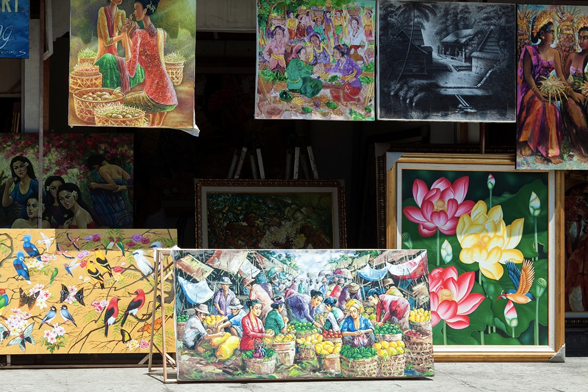 beautiful paintings sold in Sukawati Art Market