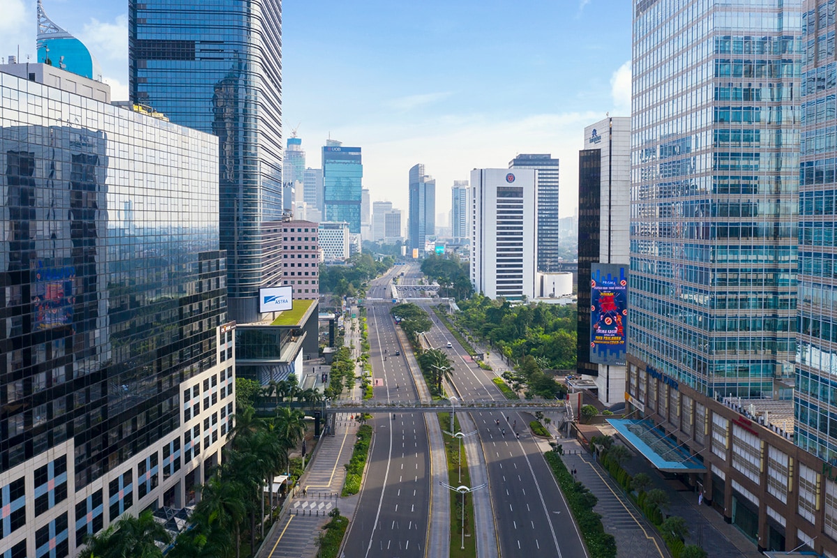 a view of Sudirman street from above