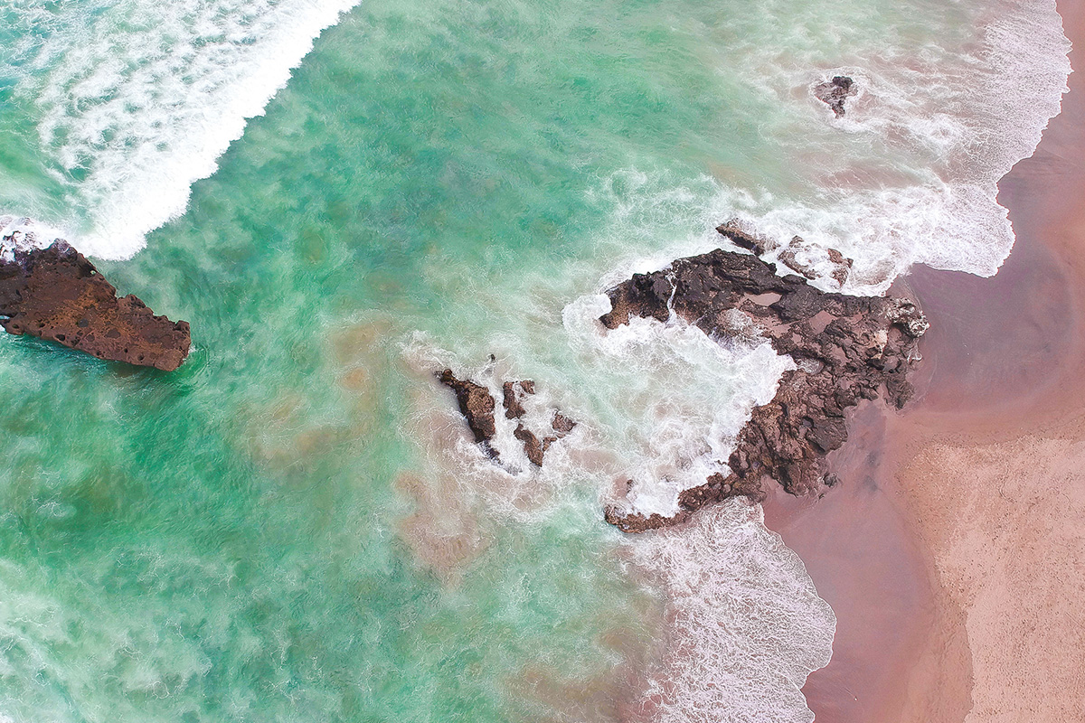 birds-eye view of Canggu Beach, Bali