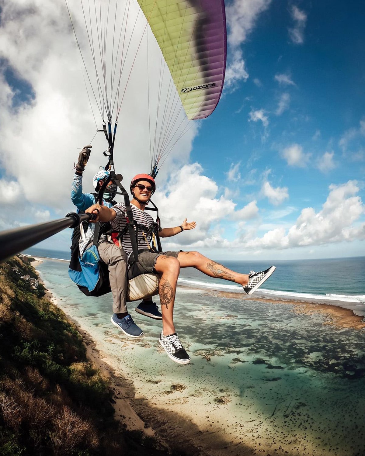 two person paragliding in Bali