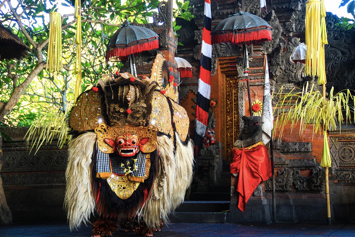 Barong dance at Cultural Village Kertalangu in Denpasar Bali
