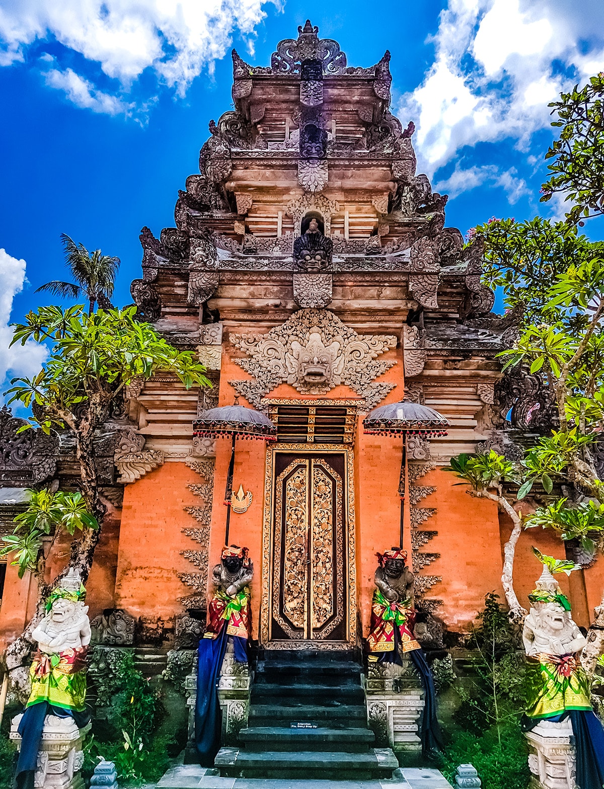 A doorway with typical traditional Balinese architectural design