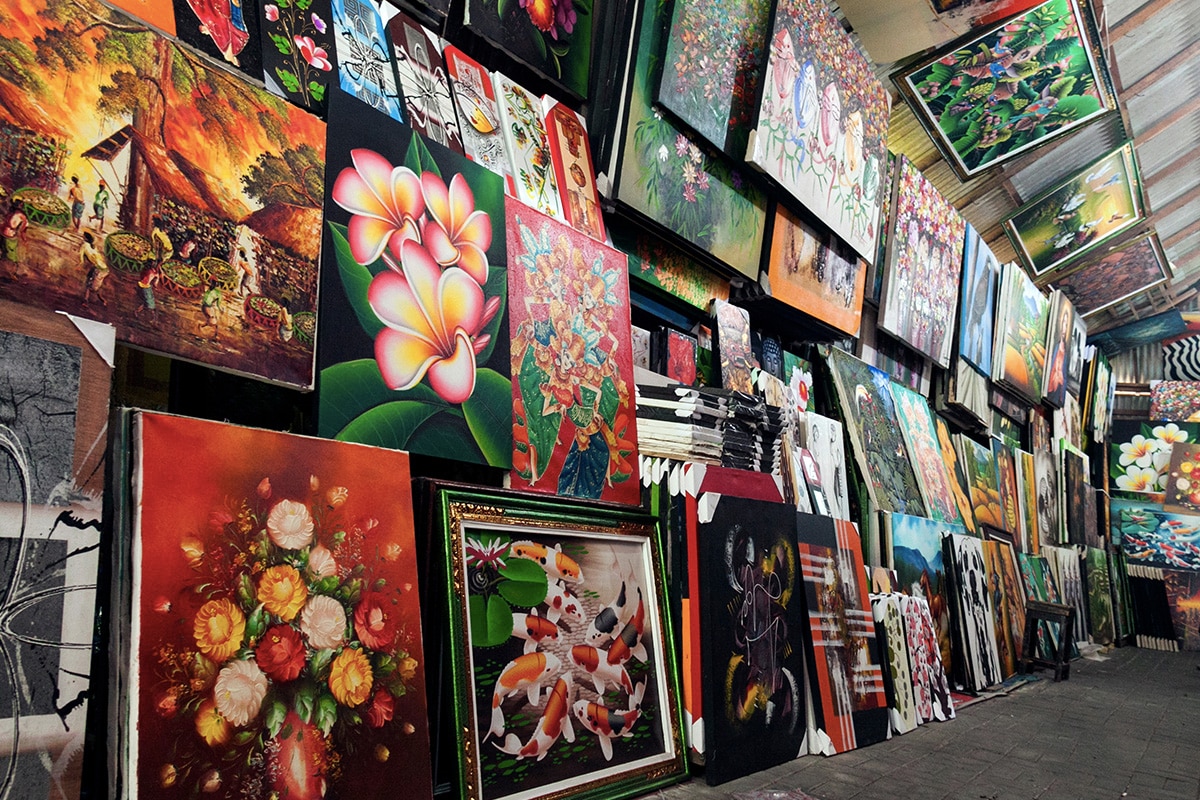 paintings showcased in Sukawati Art Market