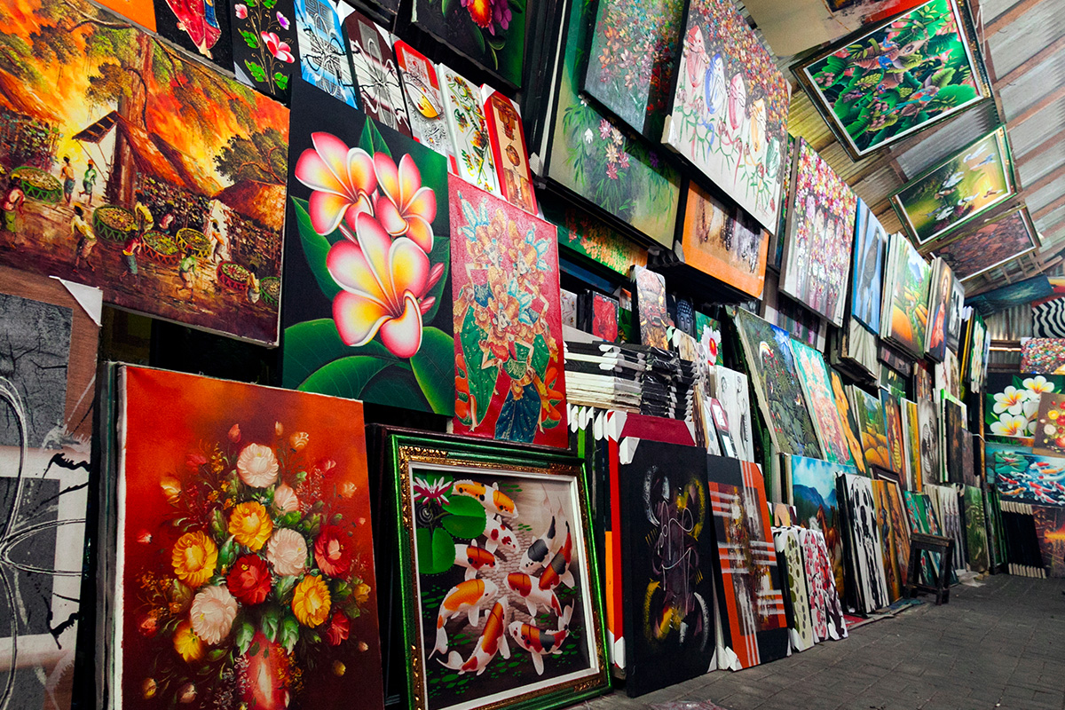 paintings showcased in Sukawati Art Market