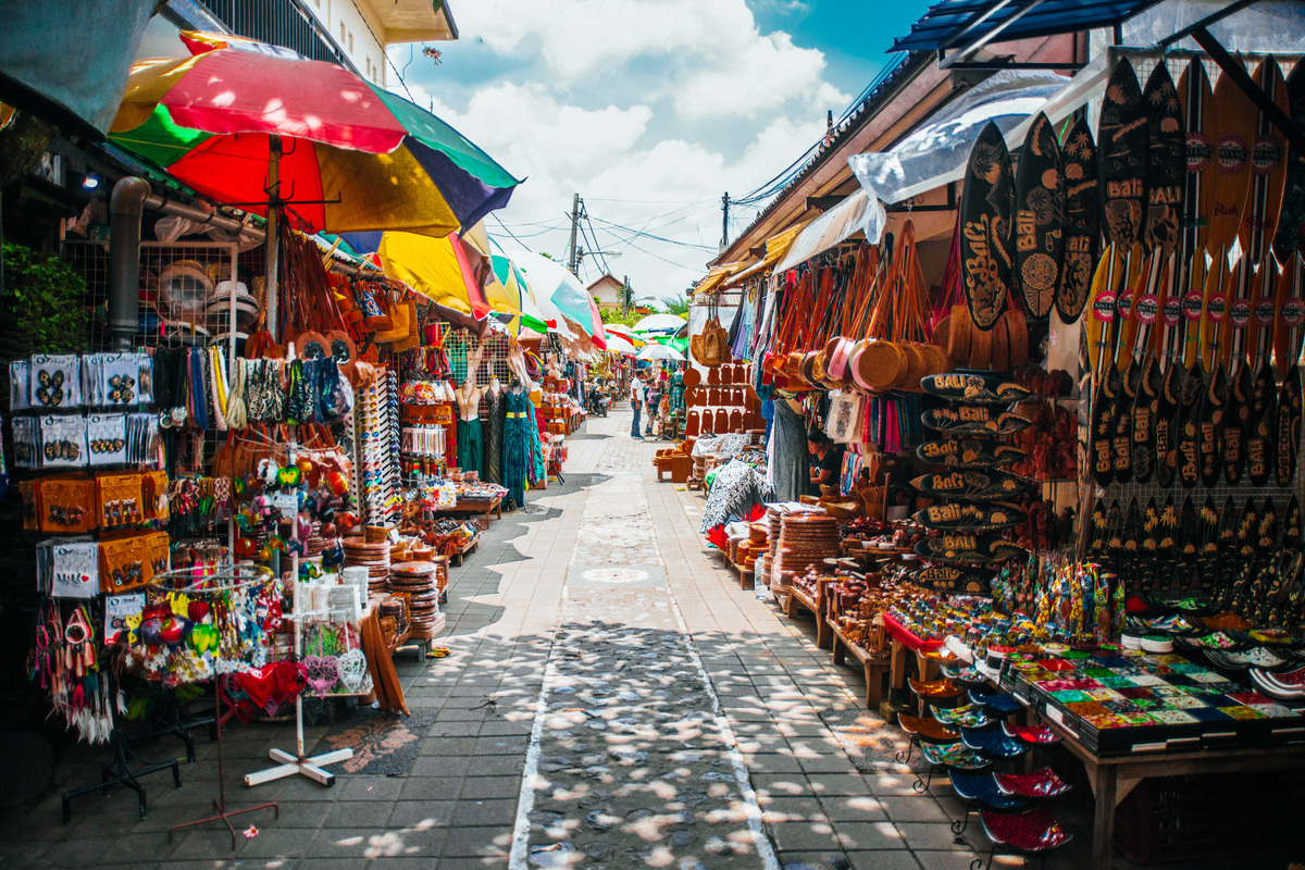 Balinese handicrafts and art in Markets of Bali