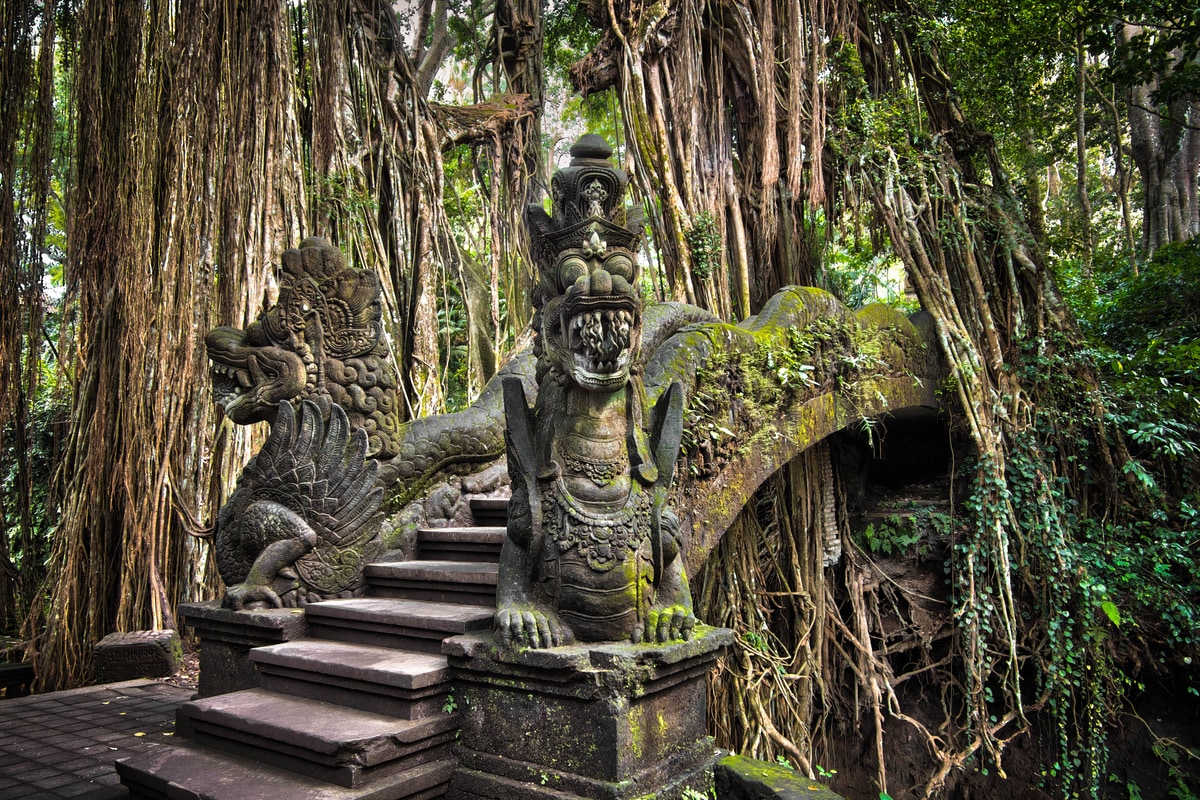 A bridge in Sacred Monkey Forest Sanctuary Ubud Bali