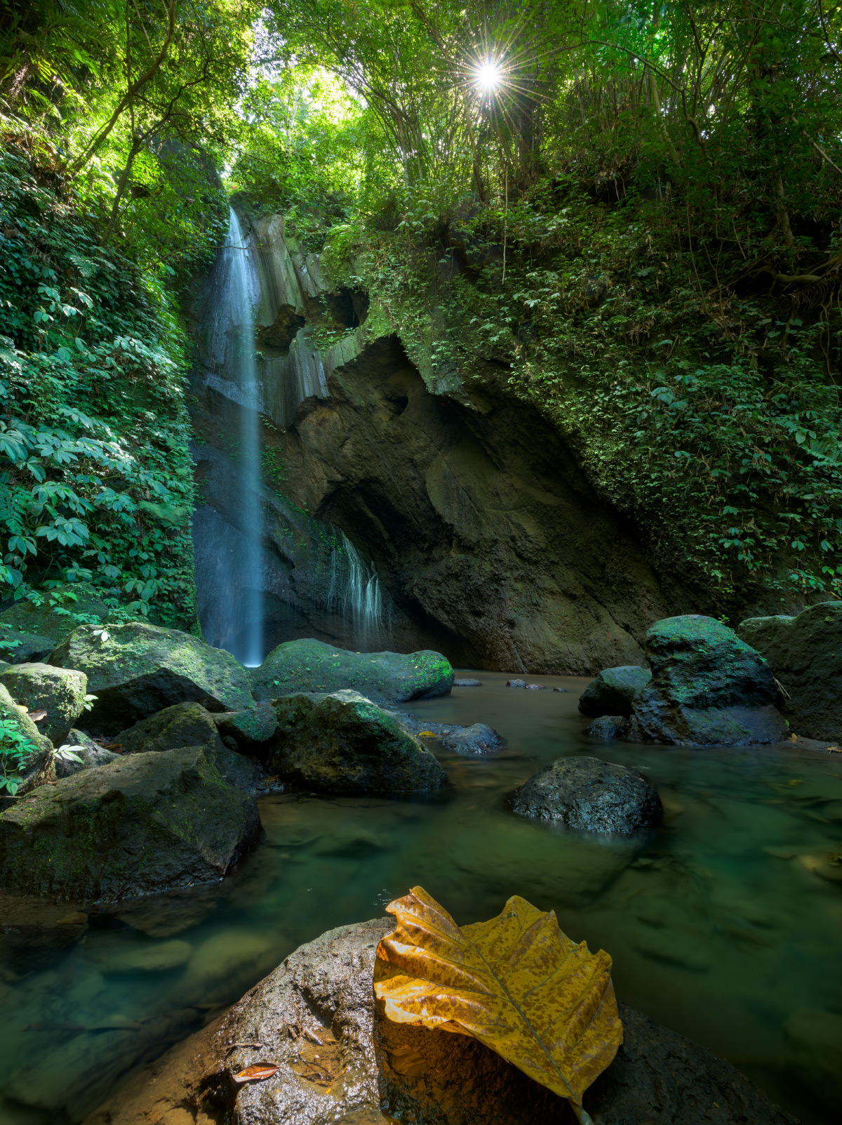 a view of Pengempu Waterfall