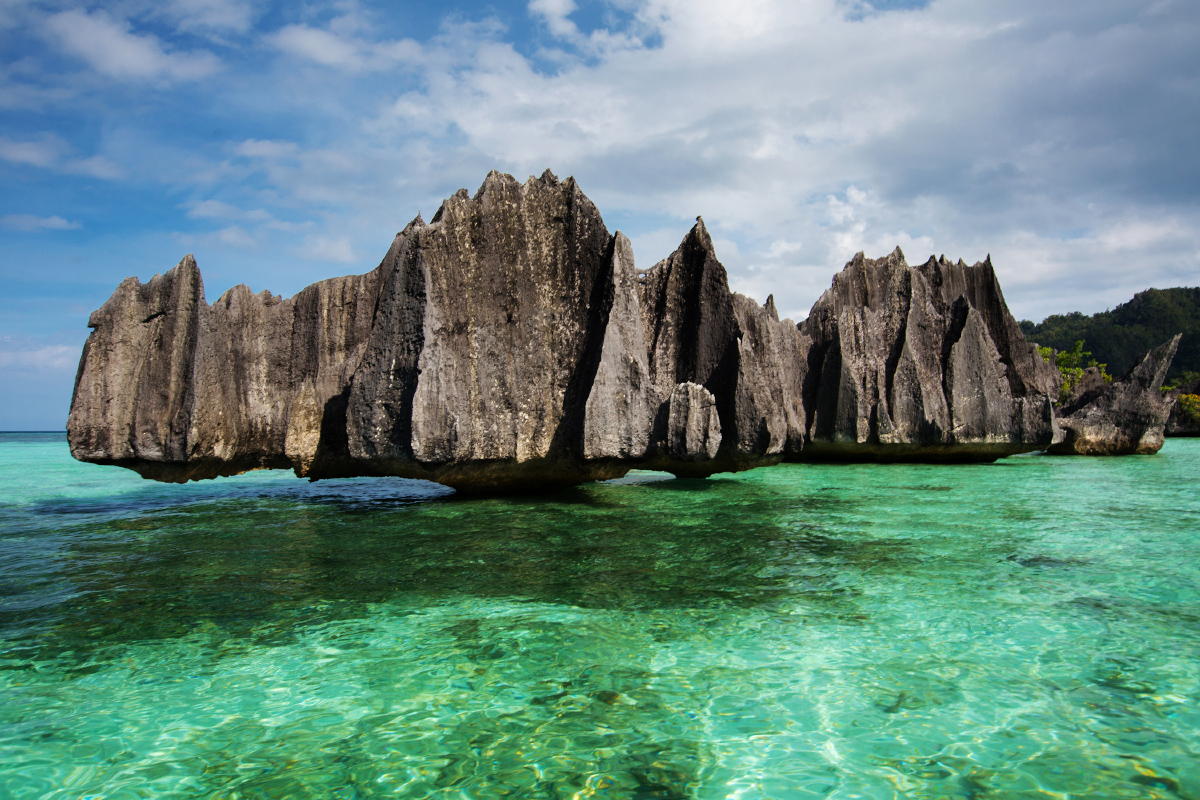 a Karst rock formation on Namlol Beach