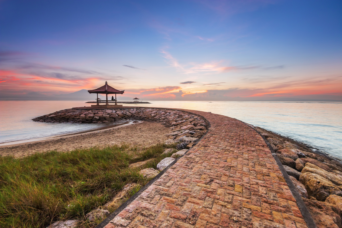 a view of quiet Sanur Beach