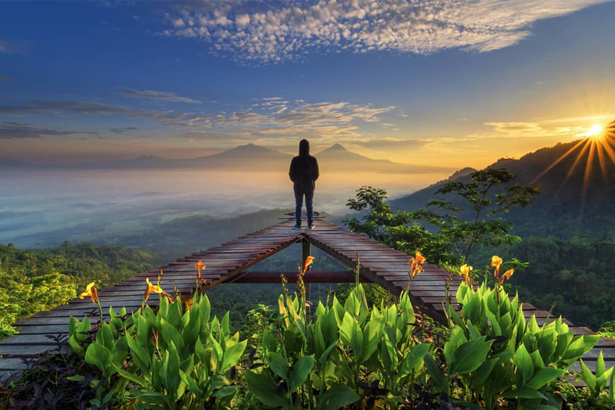 sunrise in borobudur