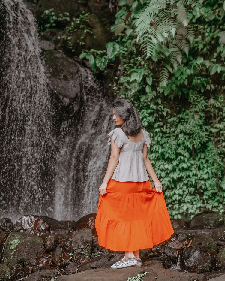 A visitor at Cibodas Botanical Garden