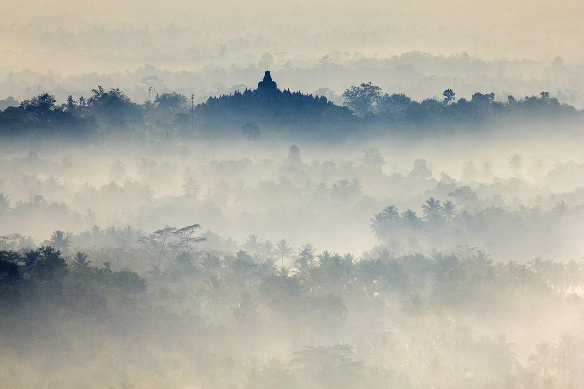 borobudur temple as a morning view