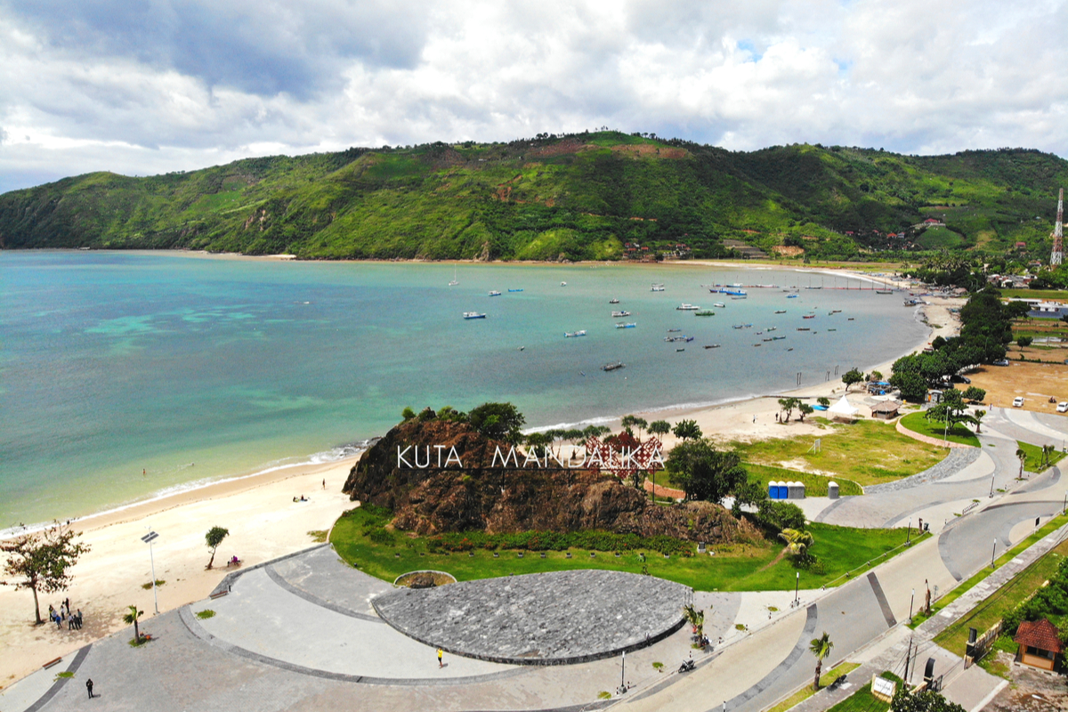 sky shot of Kuta Mandalika Beach Lombok