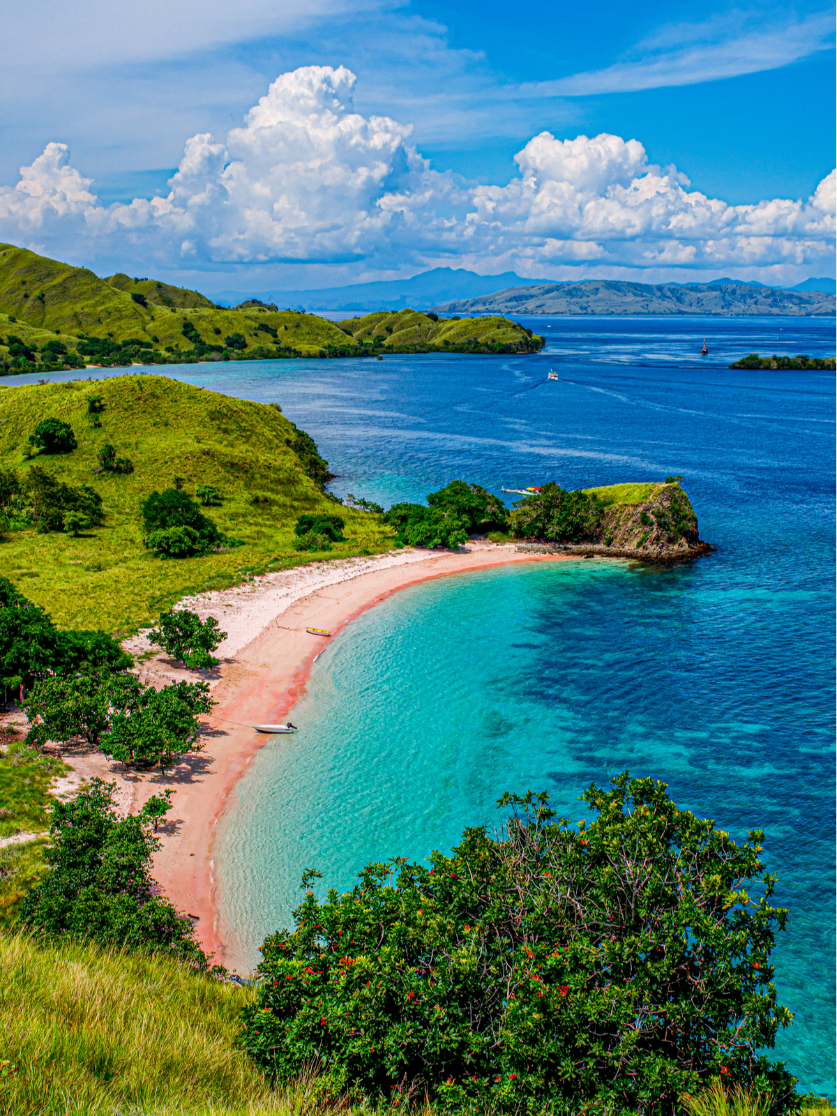 a view of Pink Beach from above