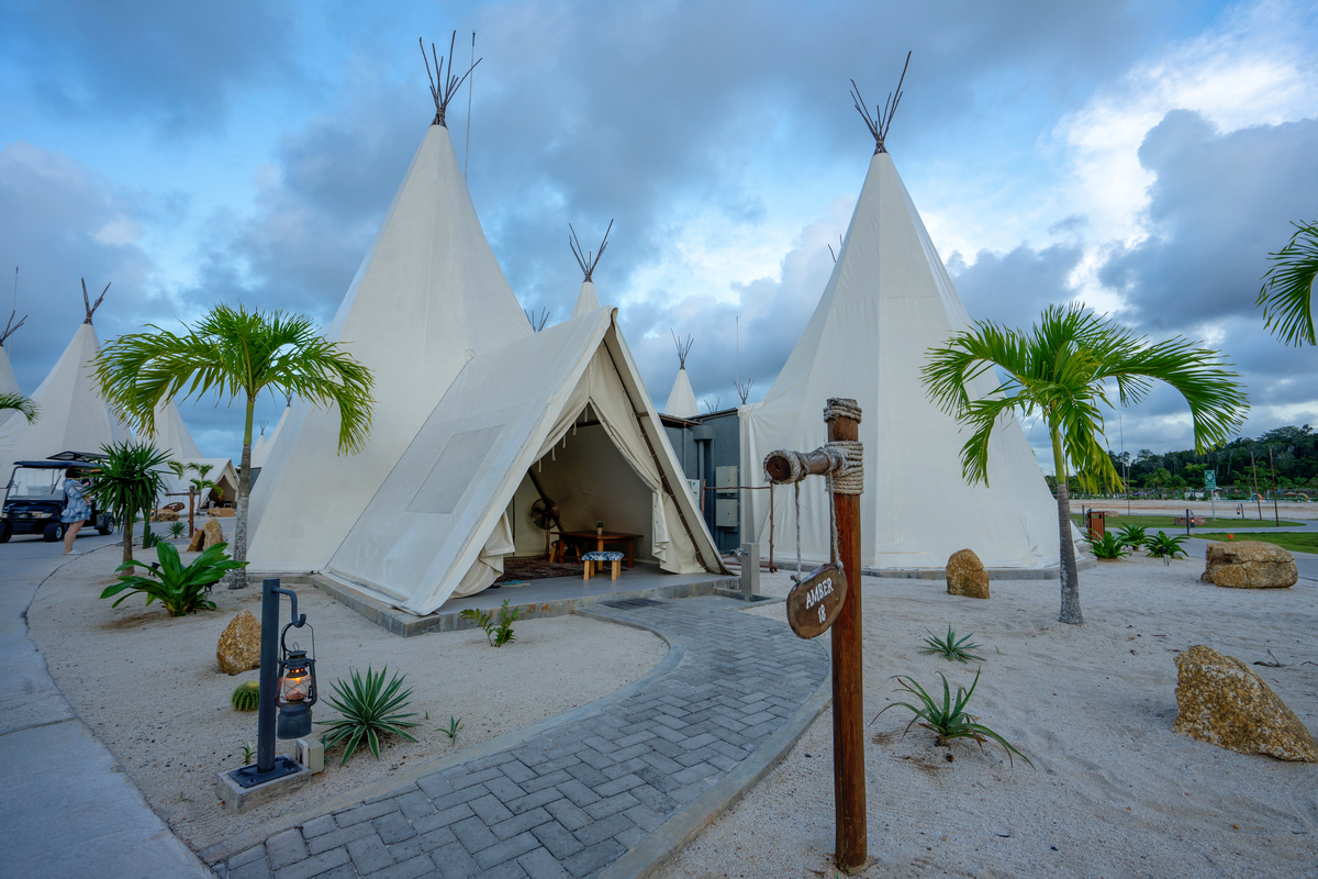 a glamping tents in the resort in Bintan Island