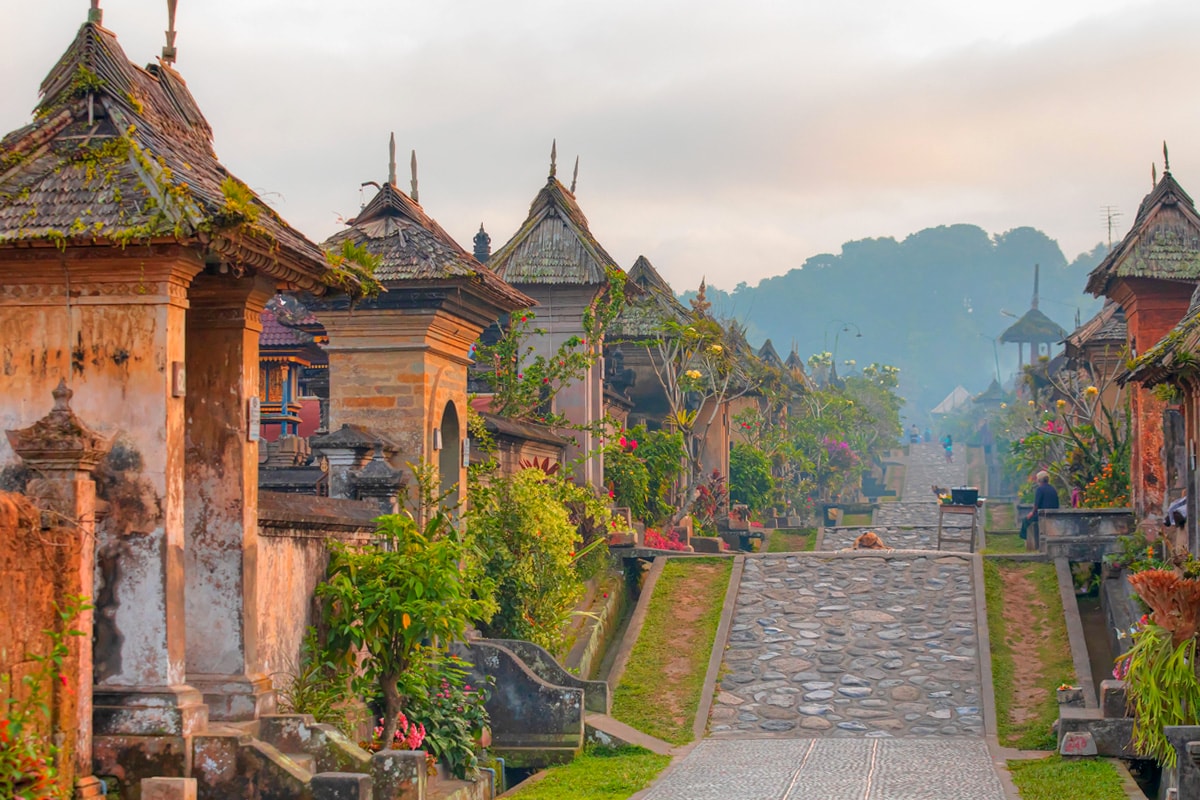 landscape of penglipuran traditional village in Bali Indonesia
