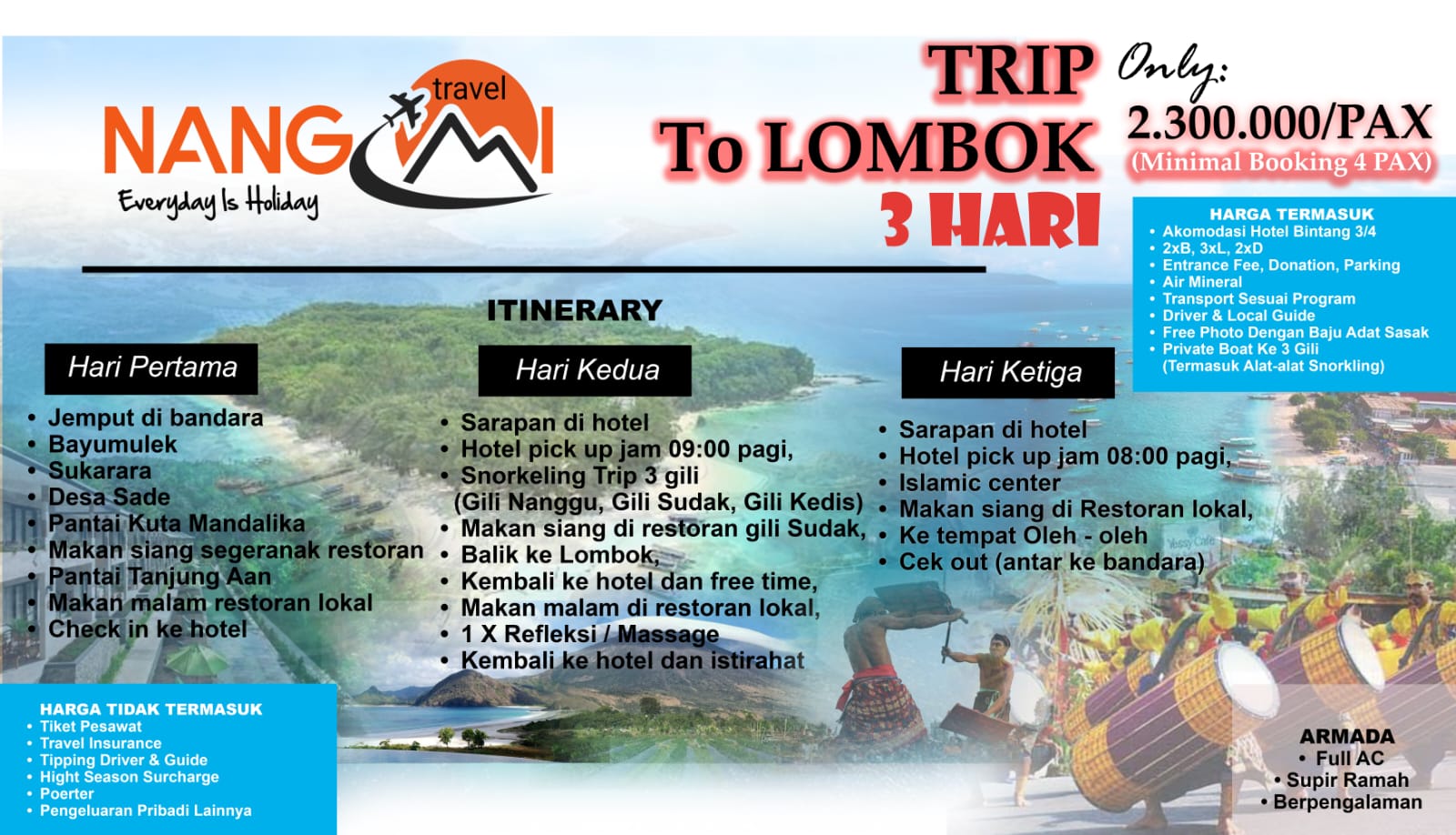 Paket Tour Lombok 3D2N