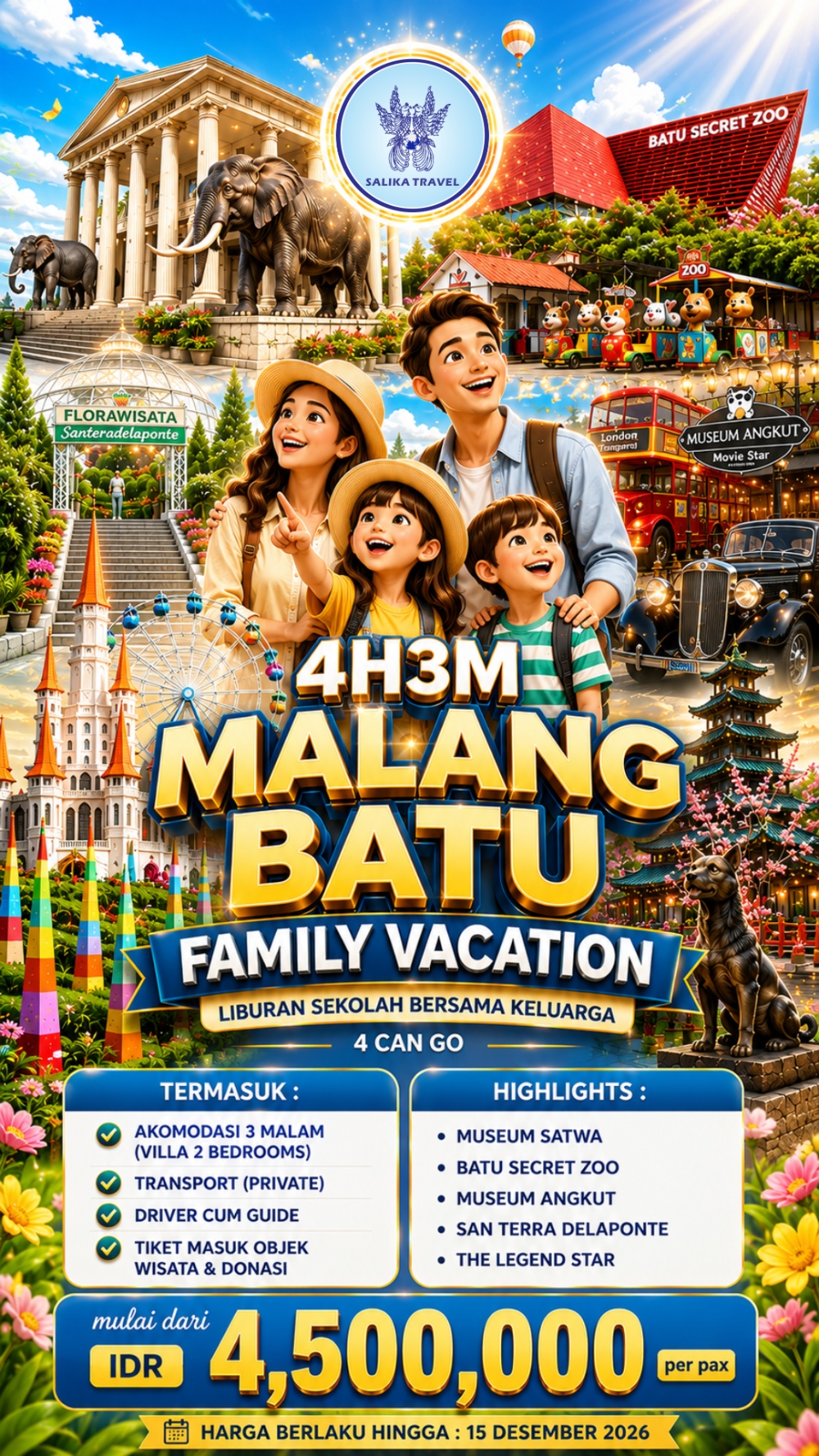 4H3M Malang Batu Family Vacation - 4 Can Go