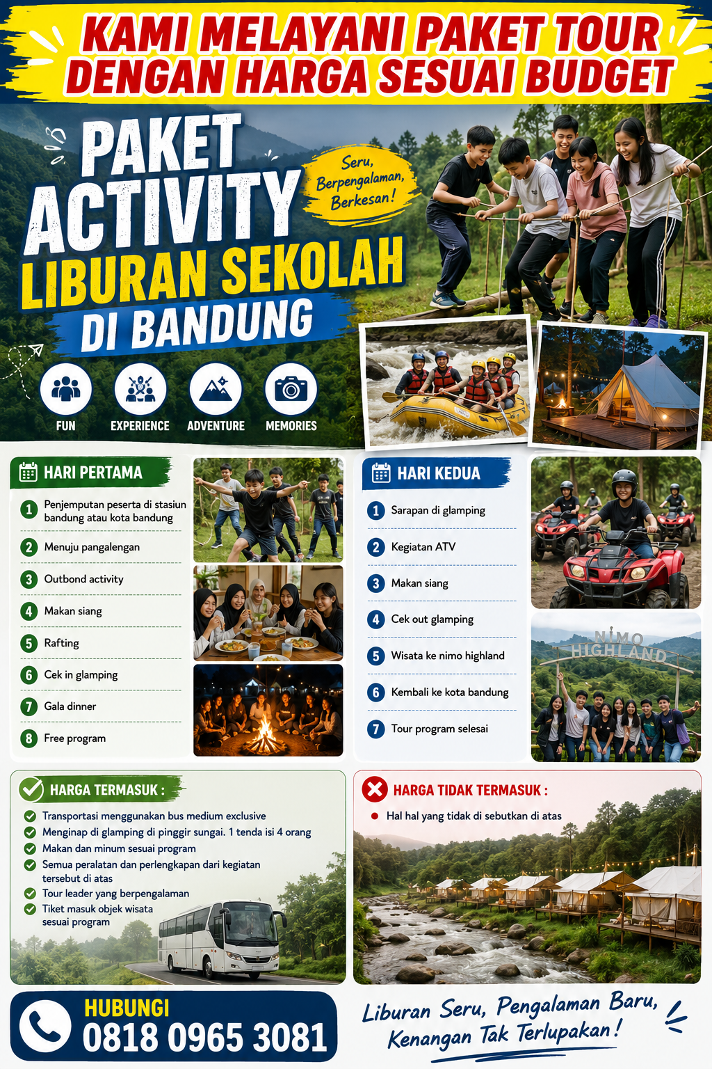 Paket Activity Liburan Sekolah di Bandung
