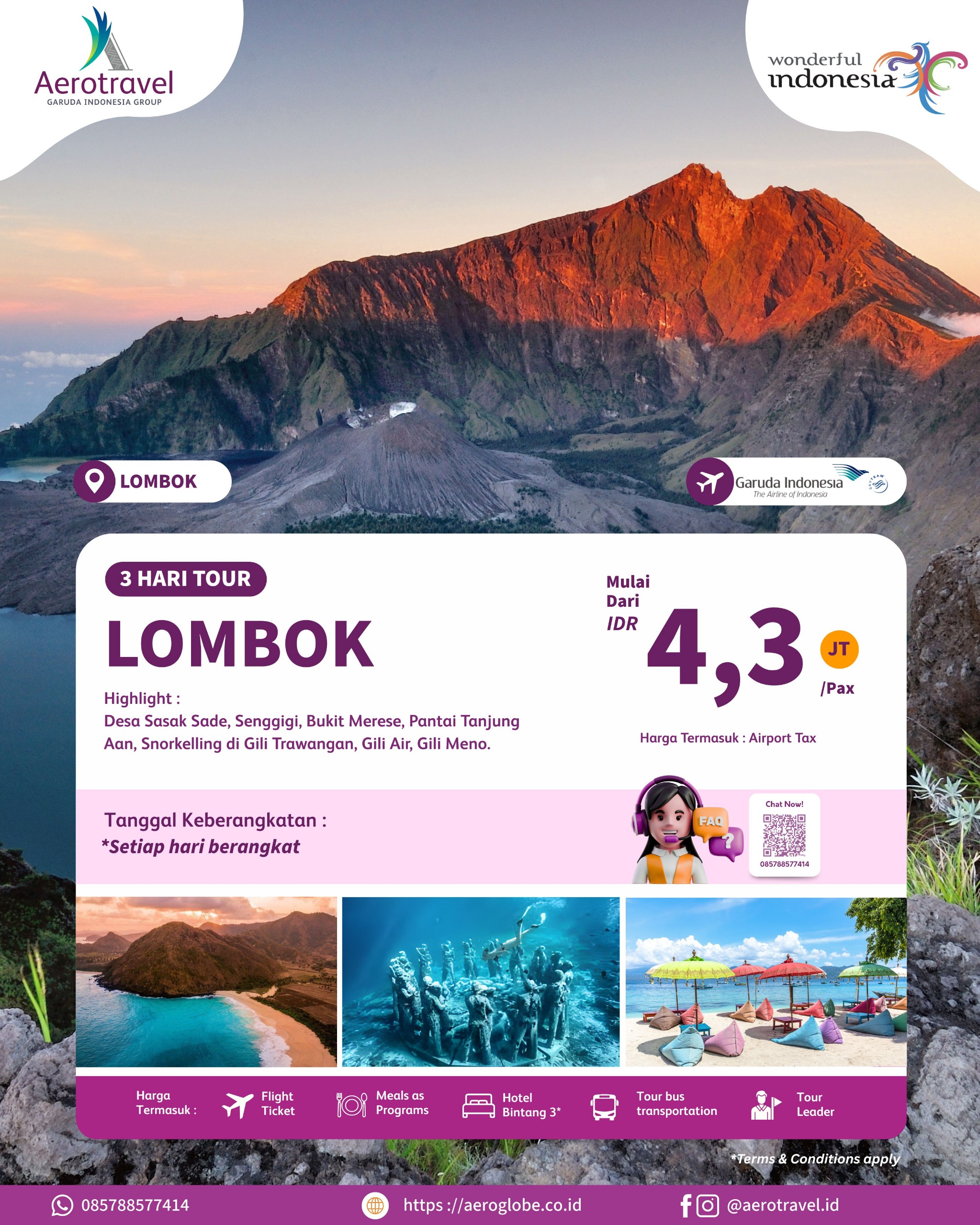 The Island of Escape Lombok (3D2N)