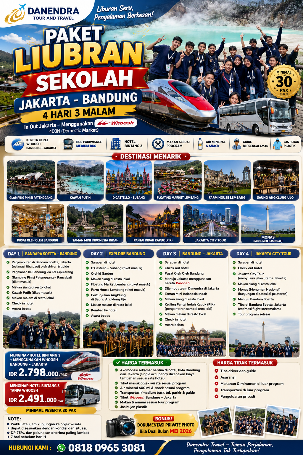 Paket Liburan Sekolah Jakarta - Bandung