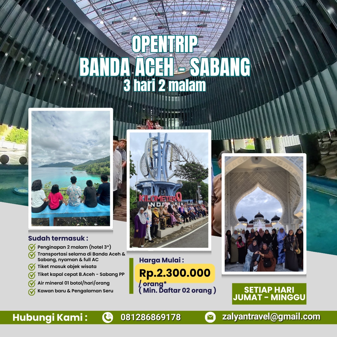 Opentrip Banda Aceh & Sabang 3D2N
