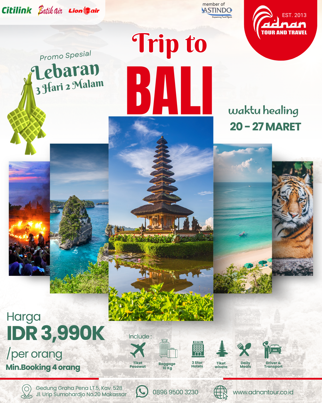 BALI SPESIAL LEBARAN 3 HARI 2 MALAM