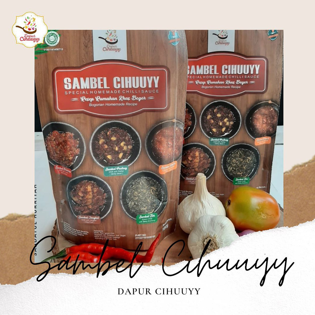 Sambal kemasan dari Dapur Cihuuyy yang pedas gurih