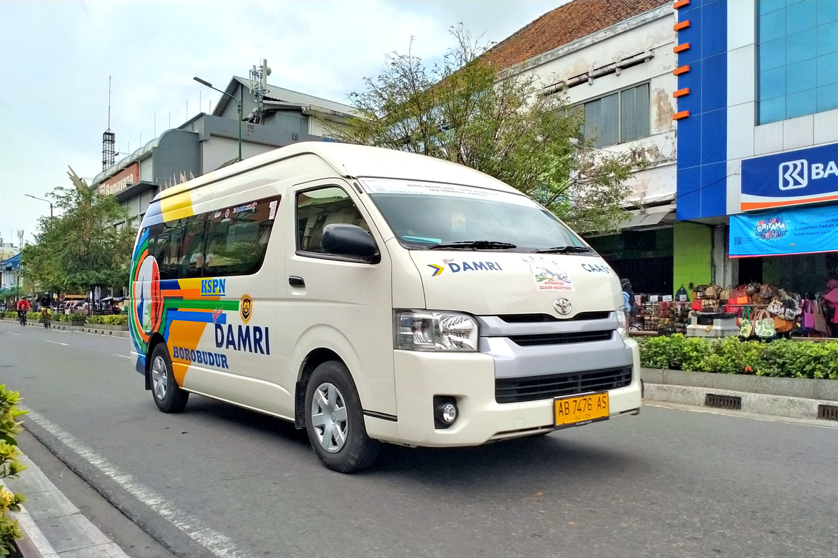a DAMRI transportation in Yogyakarta