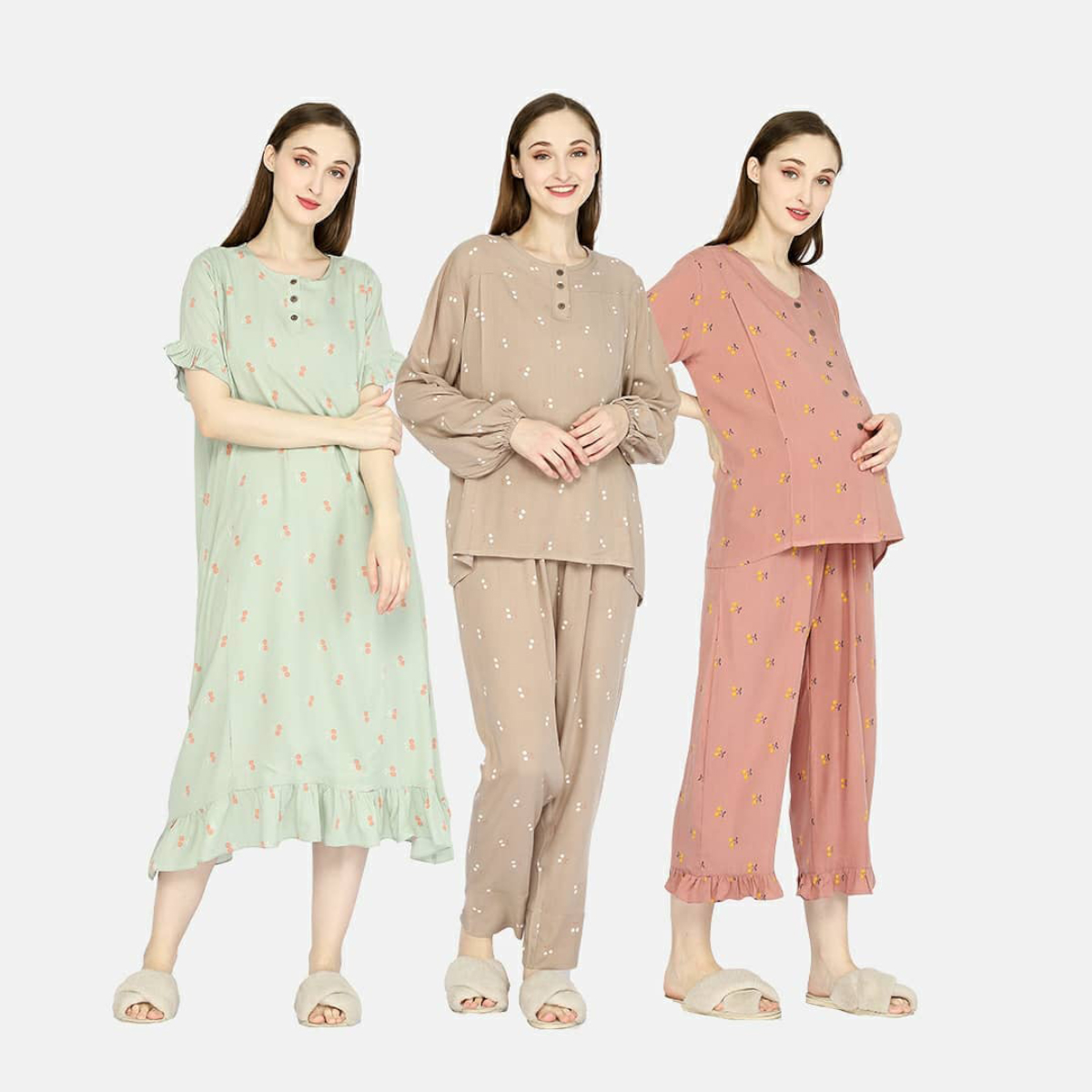 Sleepwear dengan soft color dari Nyonya Nursing Wear