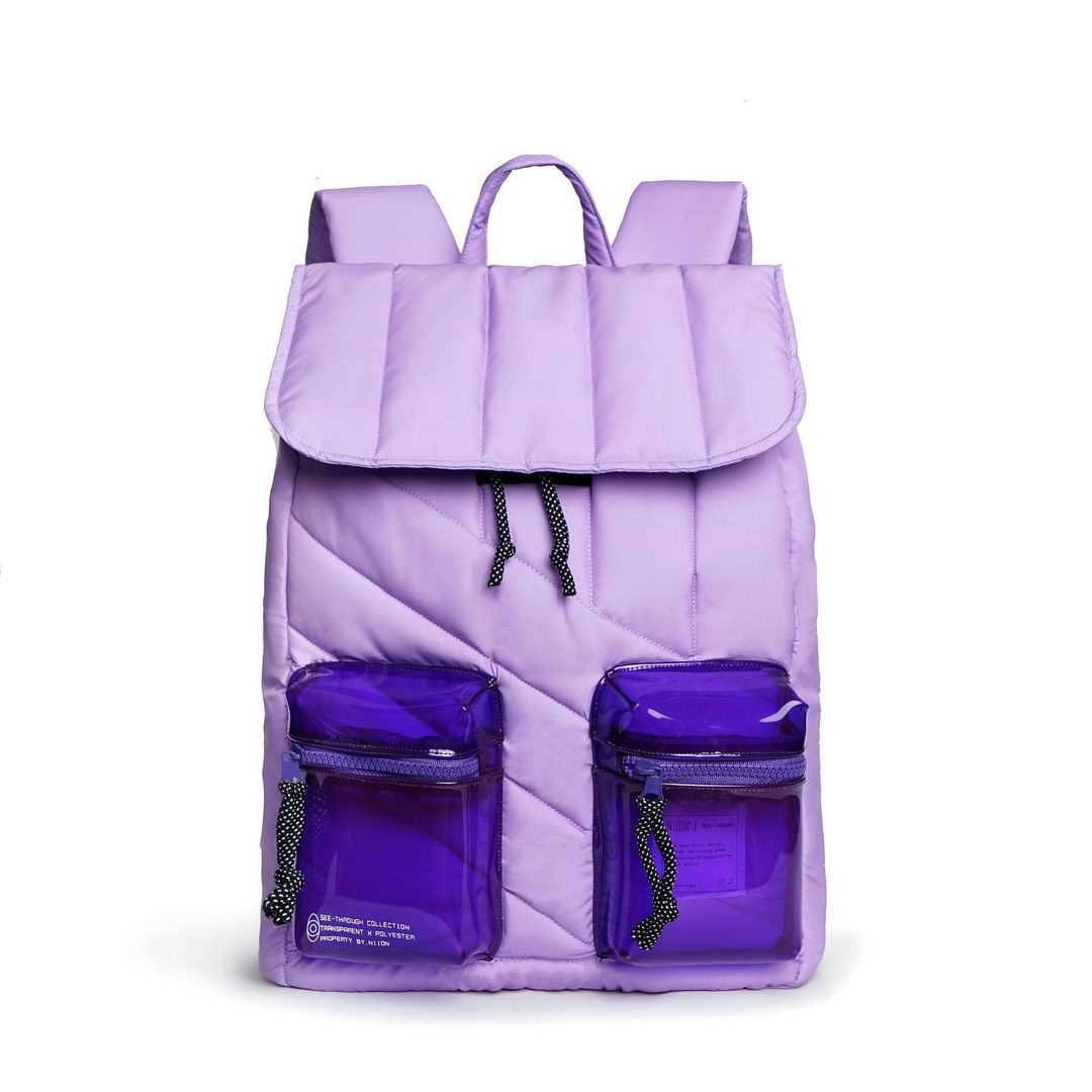Backpack ungu cerah multifungsi milik Niion