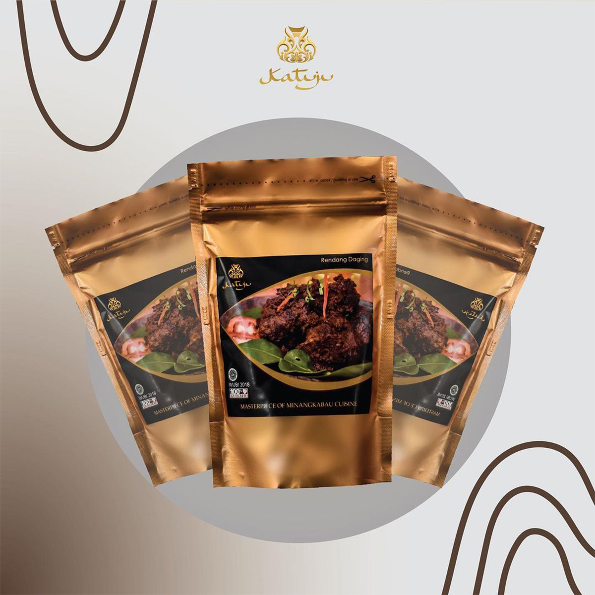 Rendang Padang kemasan dalam vacuum pack Katuju Indonesia